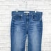 AYR Women's The POP Jeans frayed Crop Denim Jeans in blue size 34S