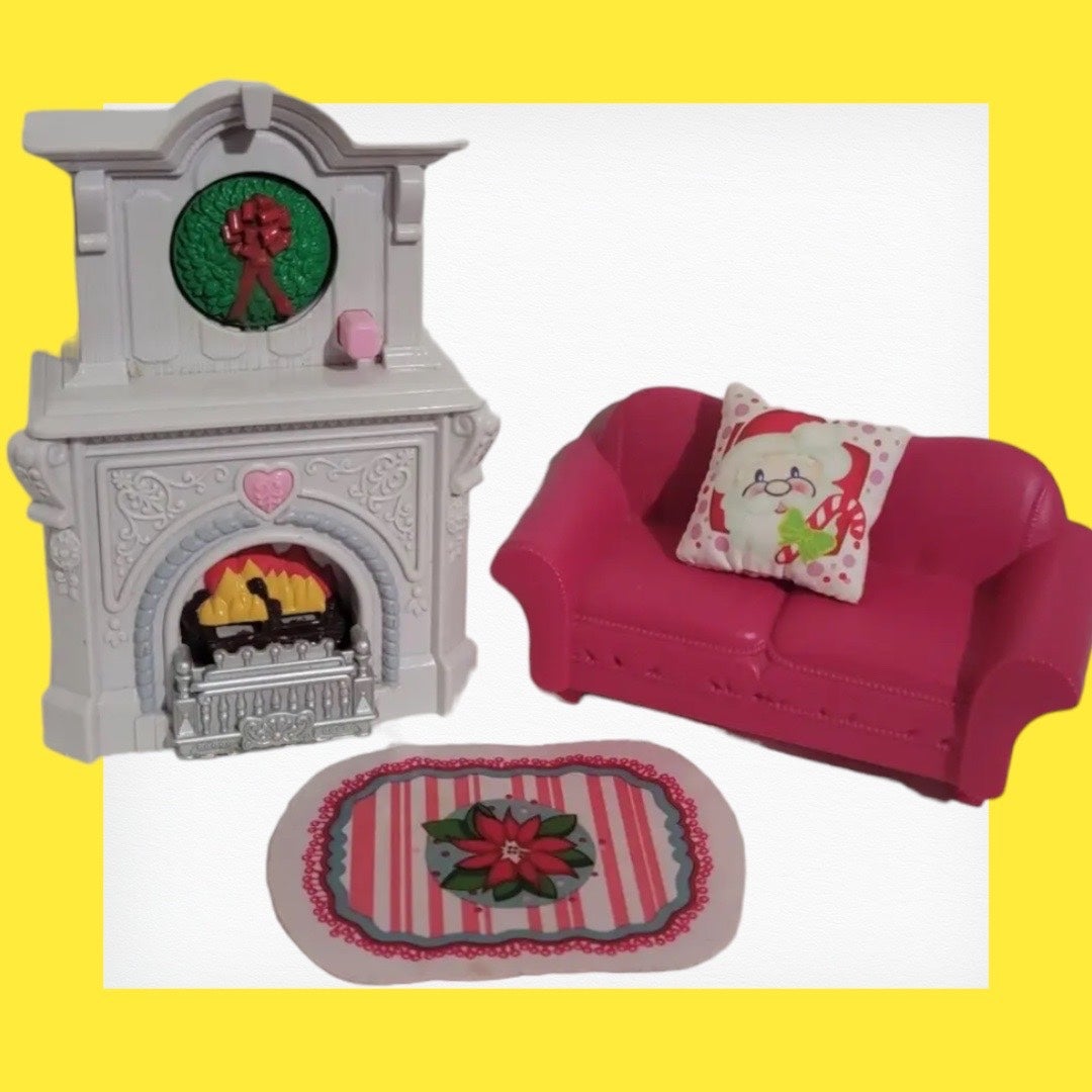 Fisher Price Loving Family Living Room Fire Place Couch Home For The Holidays