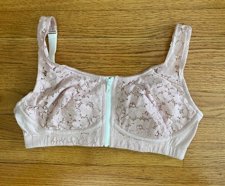 Stella McCartney Lace Bra Women’s Large Pink Zip Post Operative-Mastectomy NWOT