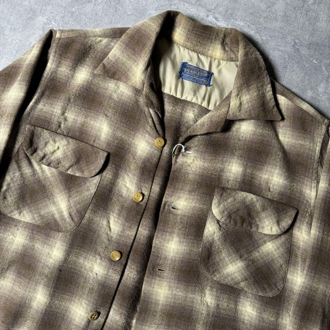 1950s PENDLETON Ombre Shadow Board Shirt