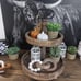 2 Tier Farmhouse Tray Decorative Tray Brown With Metal Handle Farmhouse Decor