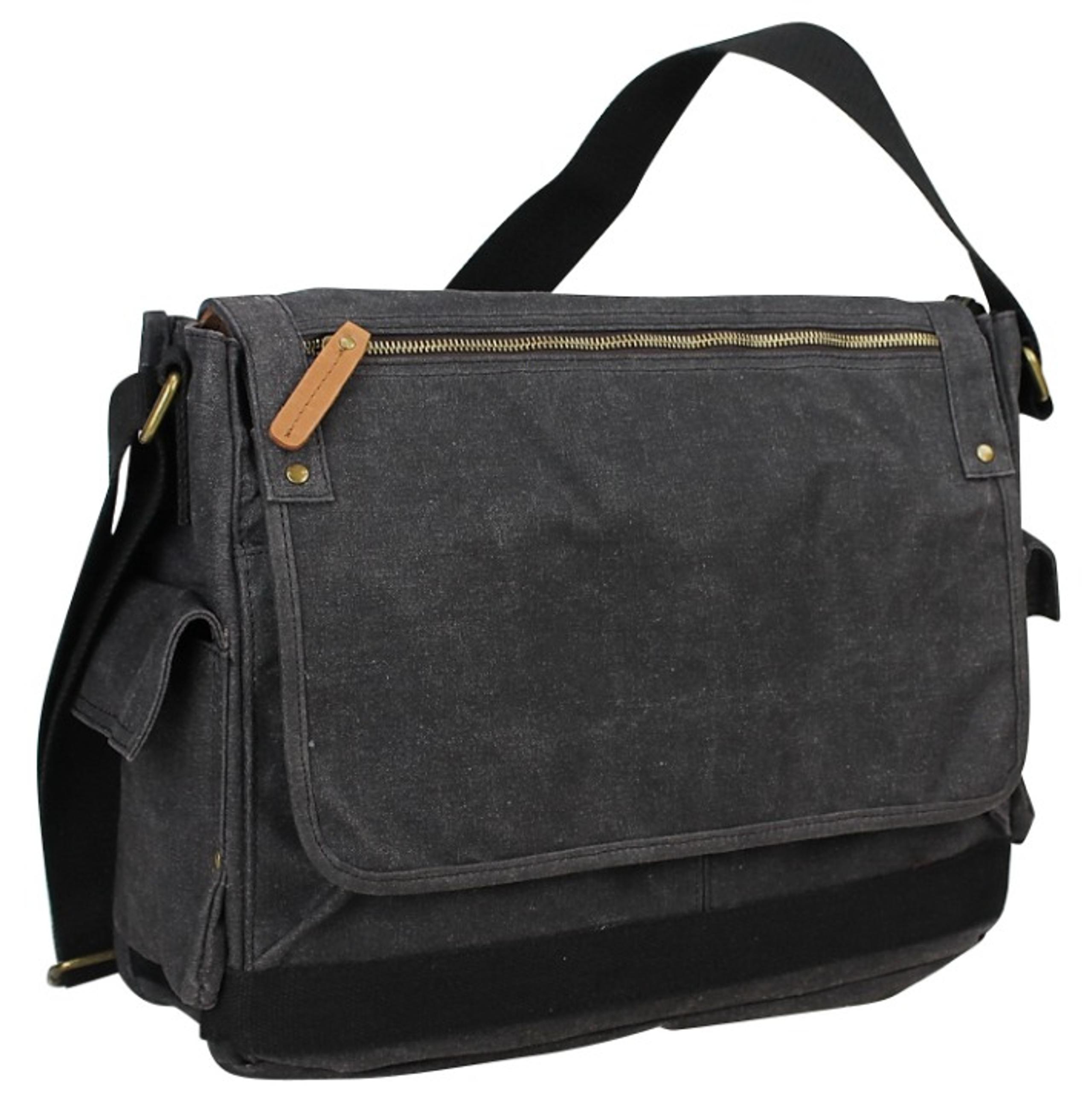 Wax Canvas Laptop Messenger Bag C31LWGRY
