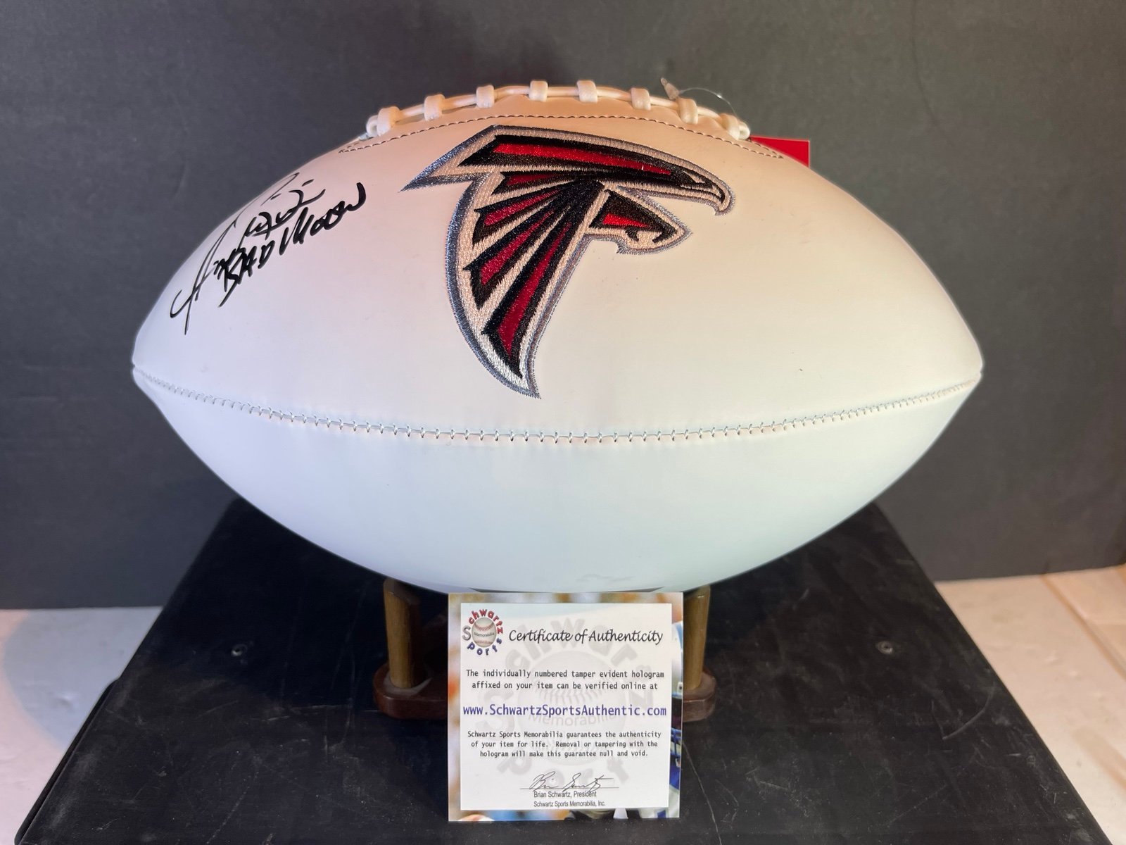 Atlanta Falcons Andre Rison Signed New Football with Inscription (Schwartz)