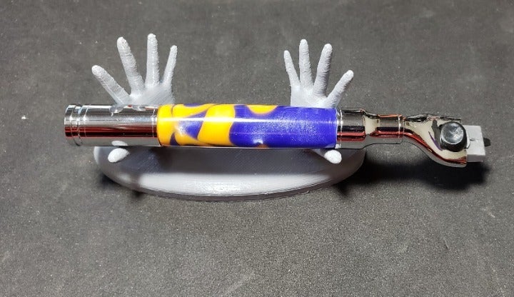 Custom/ Handmade:Mach 3 razor handle, yellow and purple resin