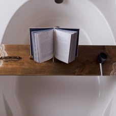 Handmade Stained Wood Bathtub Caddy