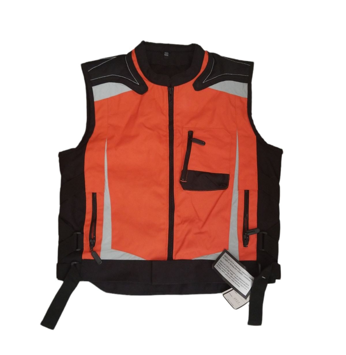 Nexgen Motorcycle Reflective Vest Size L Orange Black