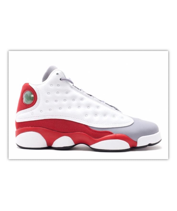 Nike Air Jordan XIII 13 Retro Grey Toe 2014 White Red Grey Size 10C (414581-126)