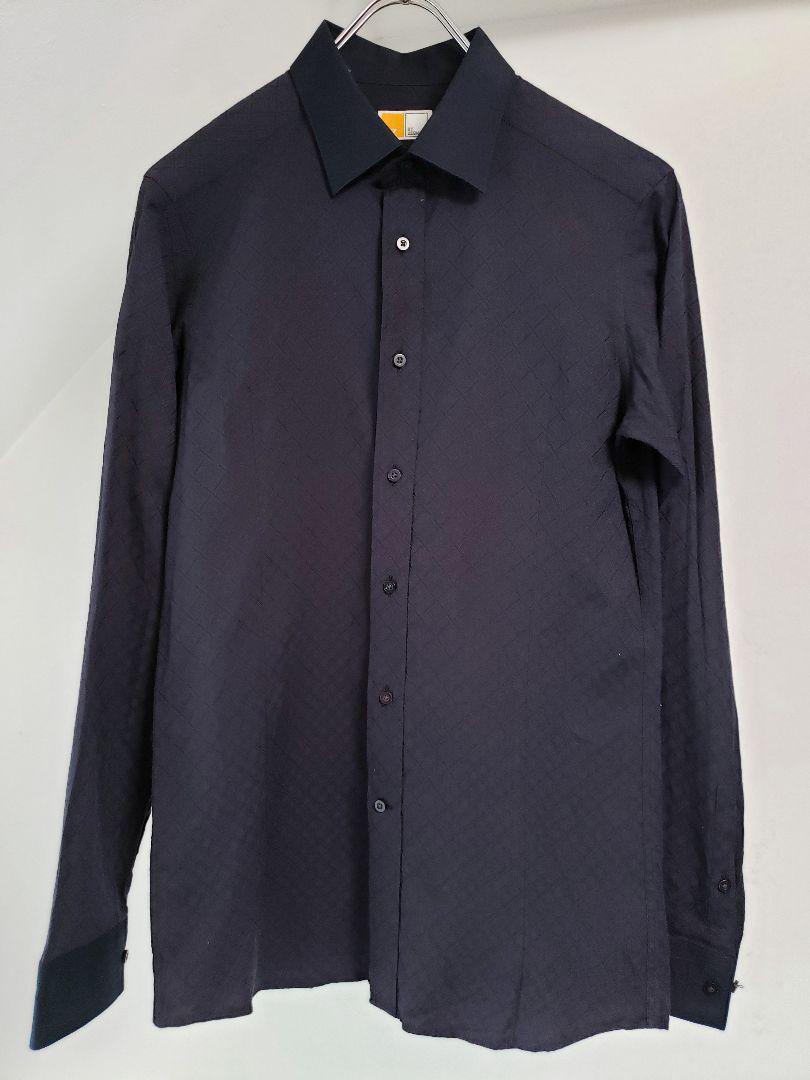 EZ・BY・ZEGNA Cotton Long Sleeve Shirt Diagonal Plaid Black Zegna Cotton