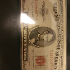 1963 red seal 5 dollar bill