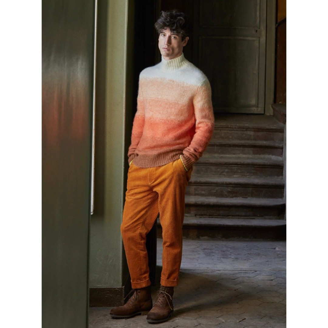 195 NWT Scotch & Soda Men's Gradient Knit Turtleneck Sweater Wool/Alpaca Sz XL