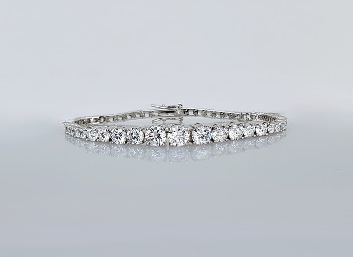 Solid 925 Silver Womens 2ct Diamond Tennis Bracelet 6 Authentic Ladies Jewelry