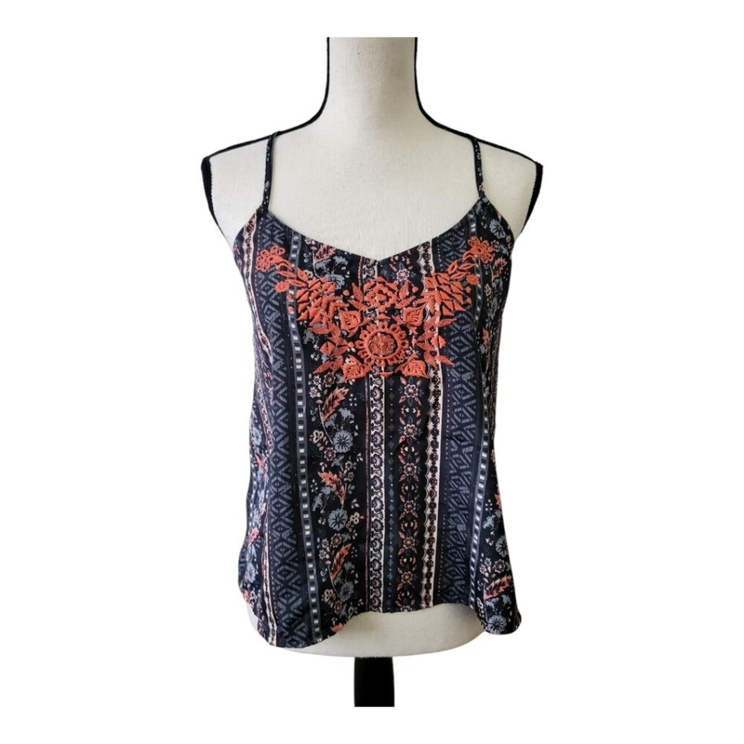 Hollister Floral Criss Crossed Strap Tank With Embroidery Size S - Hollister Co.