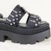 Size 6 Wrath Bullet Stud Brass Knuckle Platform Goth Sandals Demonia