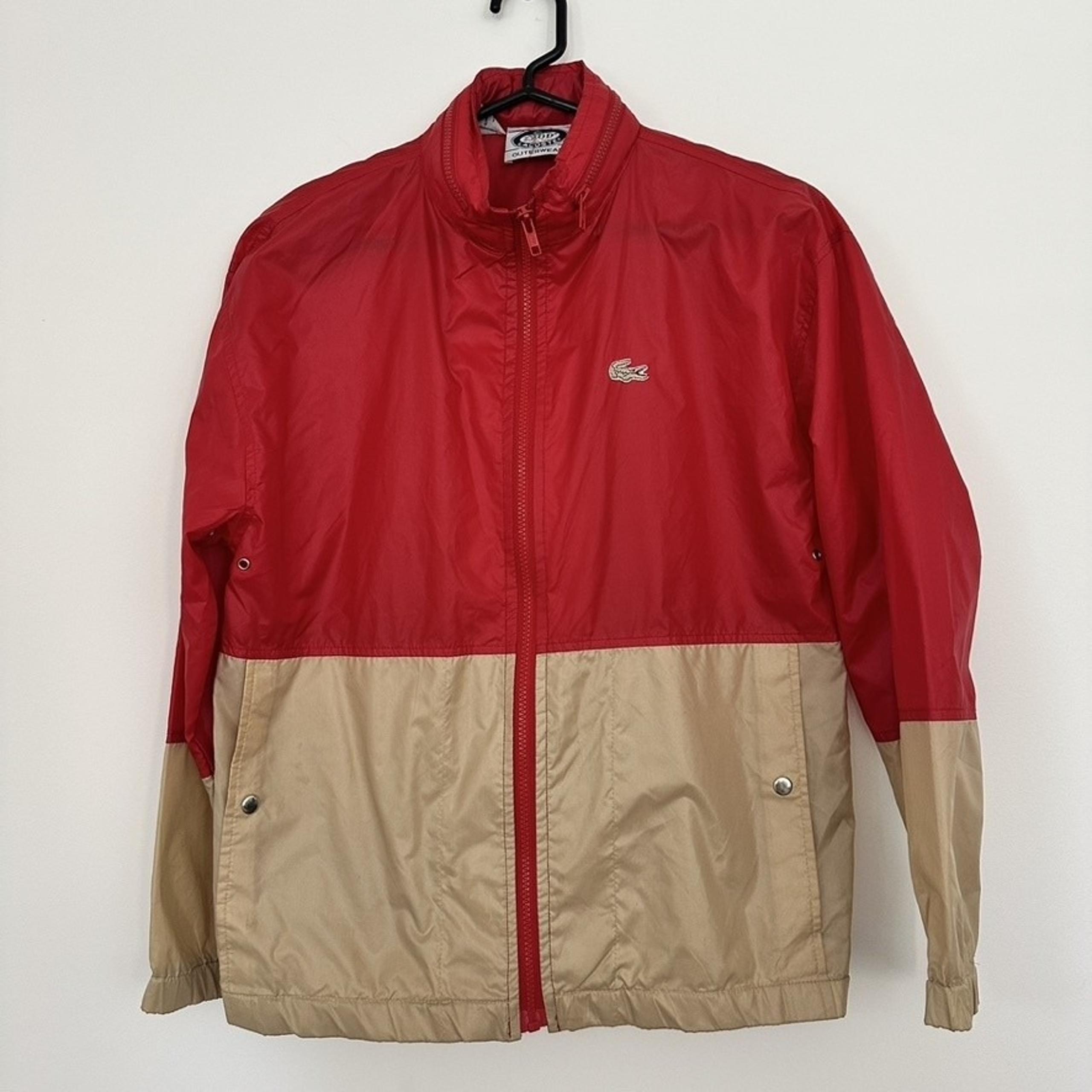 Vintage Izod Lacoste Jacket Womens Small Nylon Windbreaker Colorblock 80s Street