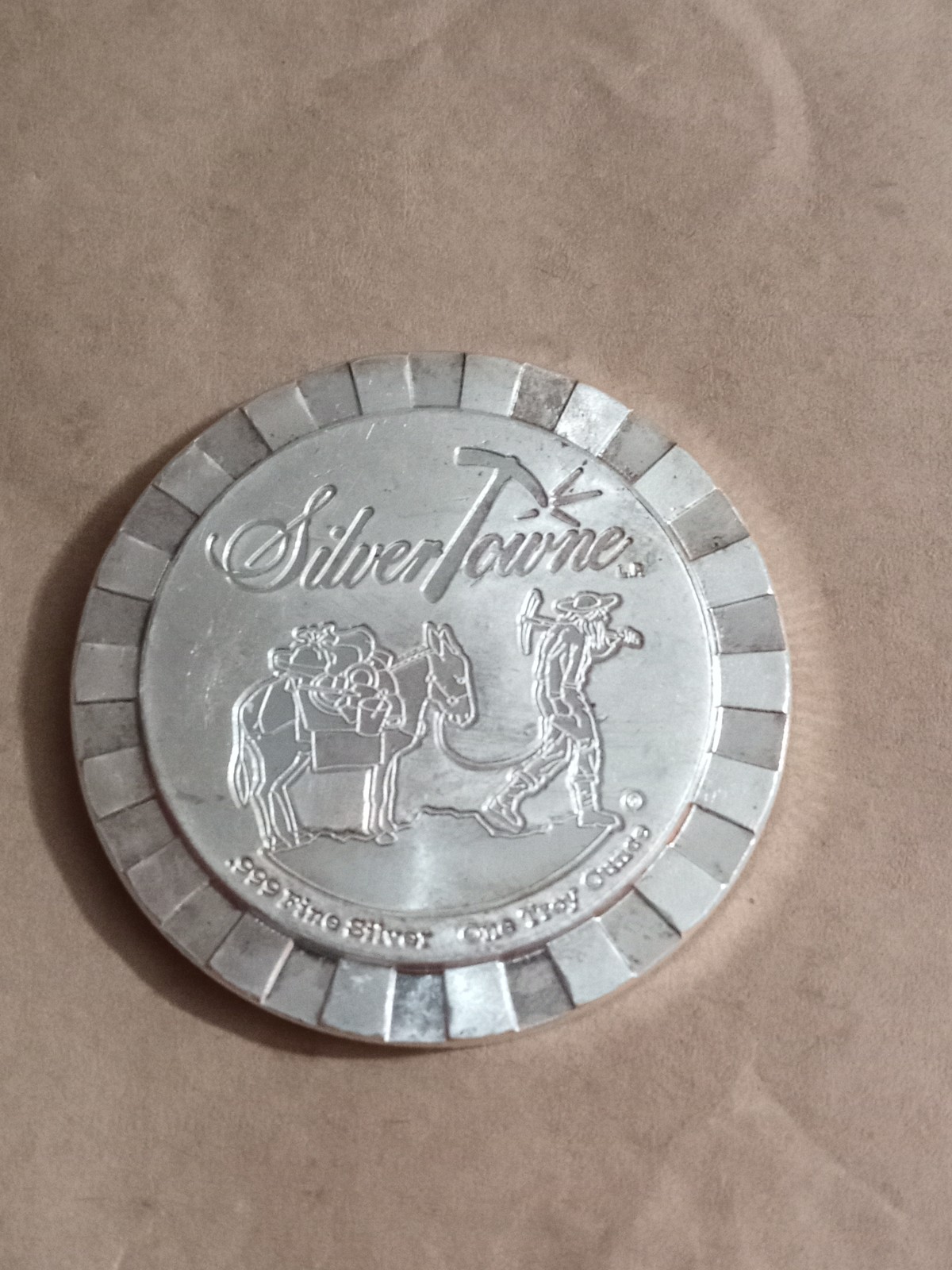 Silver town Prospector poker chip silvertowne