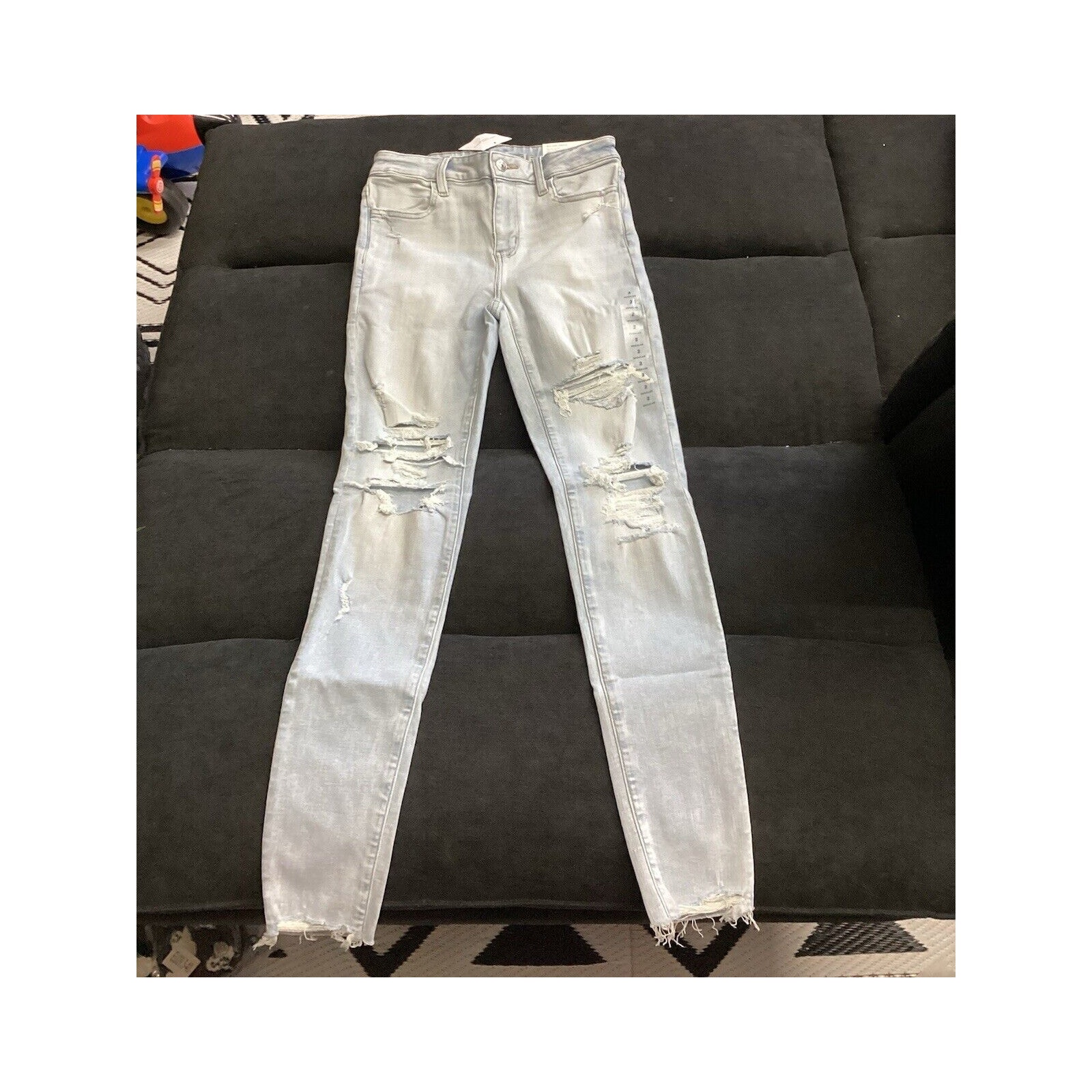 American Eagle high Rise Next Level Stretch Jegging Size 2 Light Denim