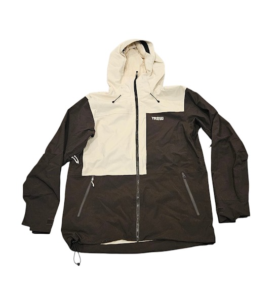 Trew Gear Women Large Jacket Brown Astoria Snowboard Waterproof Hooded Full Zip