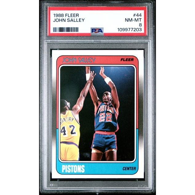 Graded 1988 Fleer John Salley #44 Card PSA 8 NM-MT
