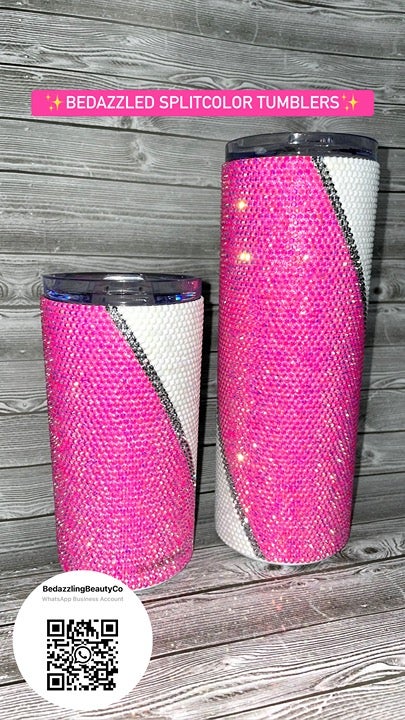 Personalized Bedazzled SplitColor Tumblers