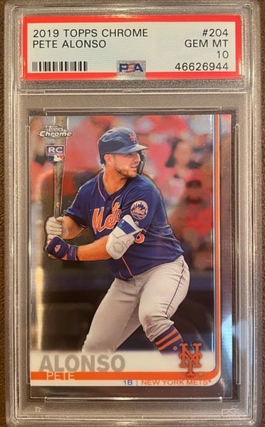 2019 Topps Chrome #204 Pete Alonso New York Mets RC Rookie PSA 10 GEM MINT