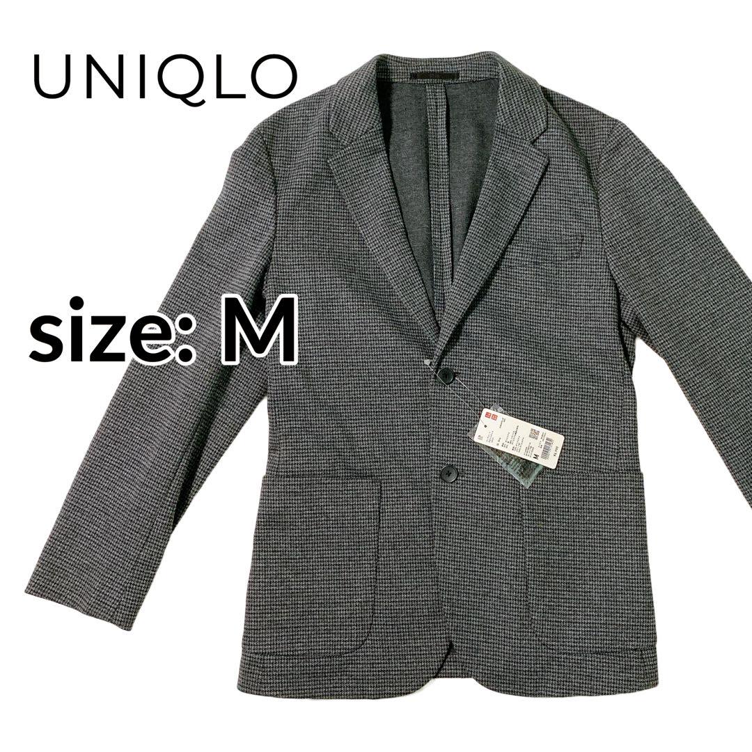 Brand new with tags, Uniqlo Comfort 2B Jacket, Gray, Size M, Houndstooth pattern.