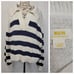 Maeve By Anthropologie Polo Pullover Top Womens XL V Neck Striped Long Sleeves
