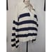 Maeve By Anthropologie Polo Pullover Top Womens XL V Neck Striped Long Sleeves