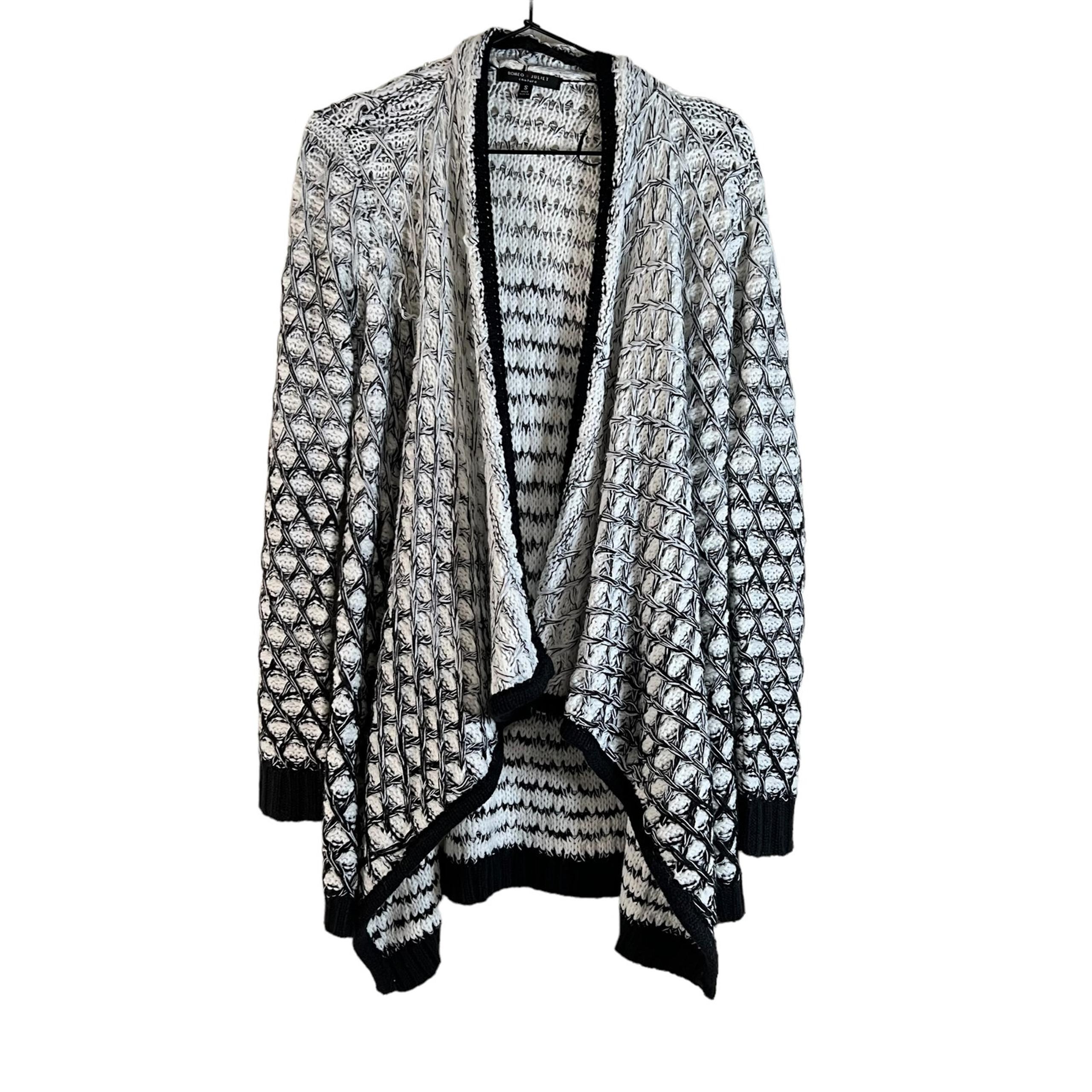 Romeo + Juliet Couture Monochrome Ombre Knit Open Cardigan Sweater Sharkbite S - Romeo & Juliet Couture