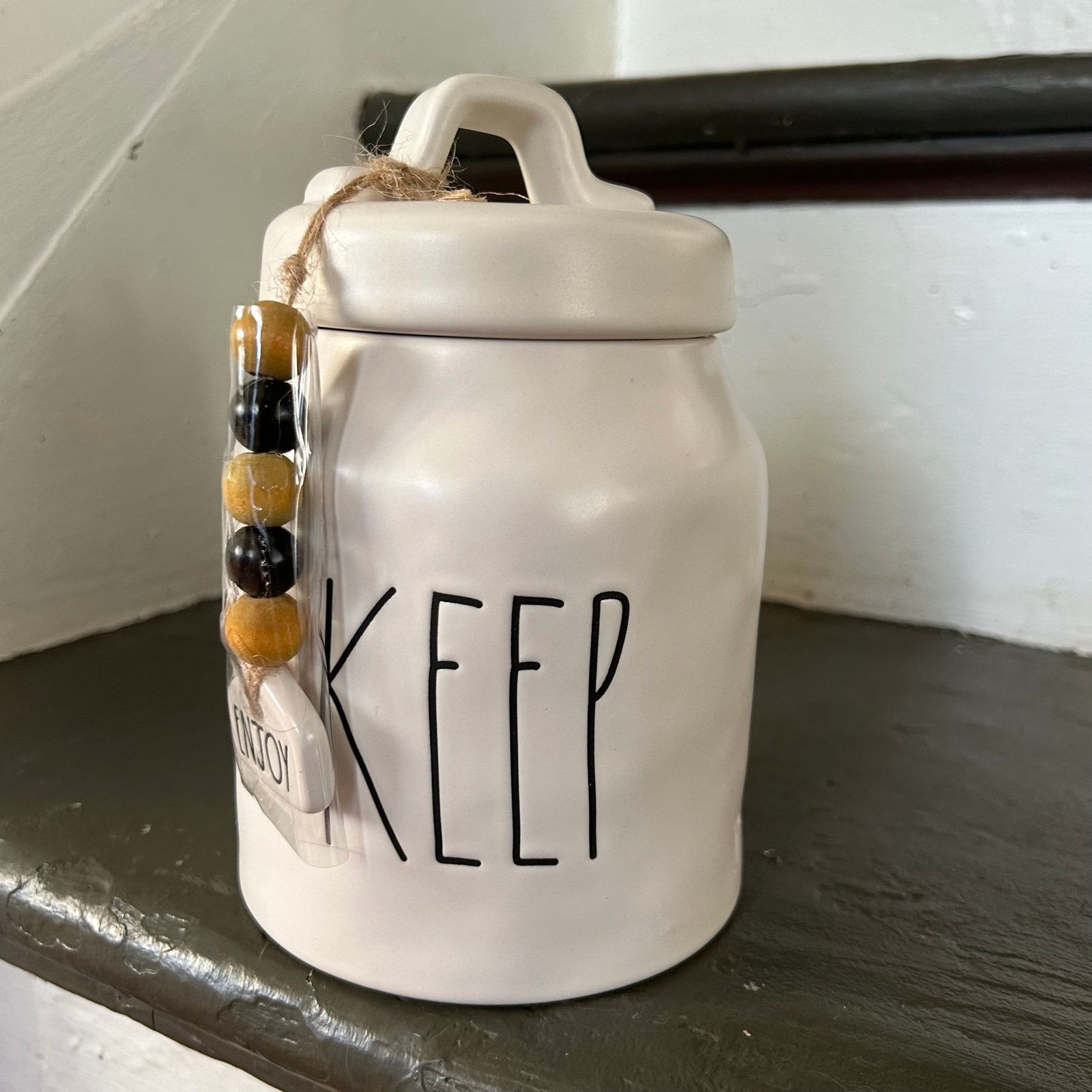 Rae Dunn KEEP Canister With Beads
