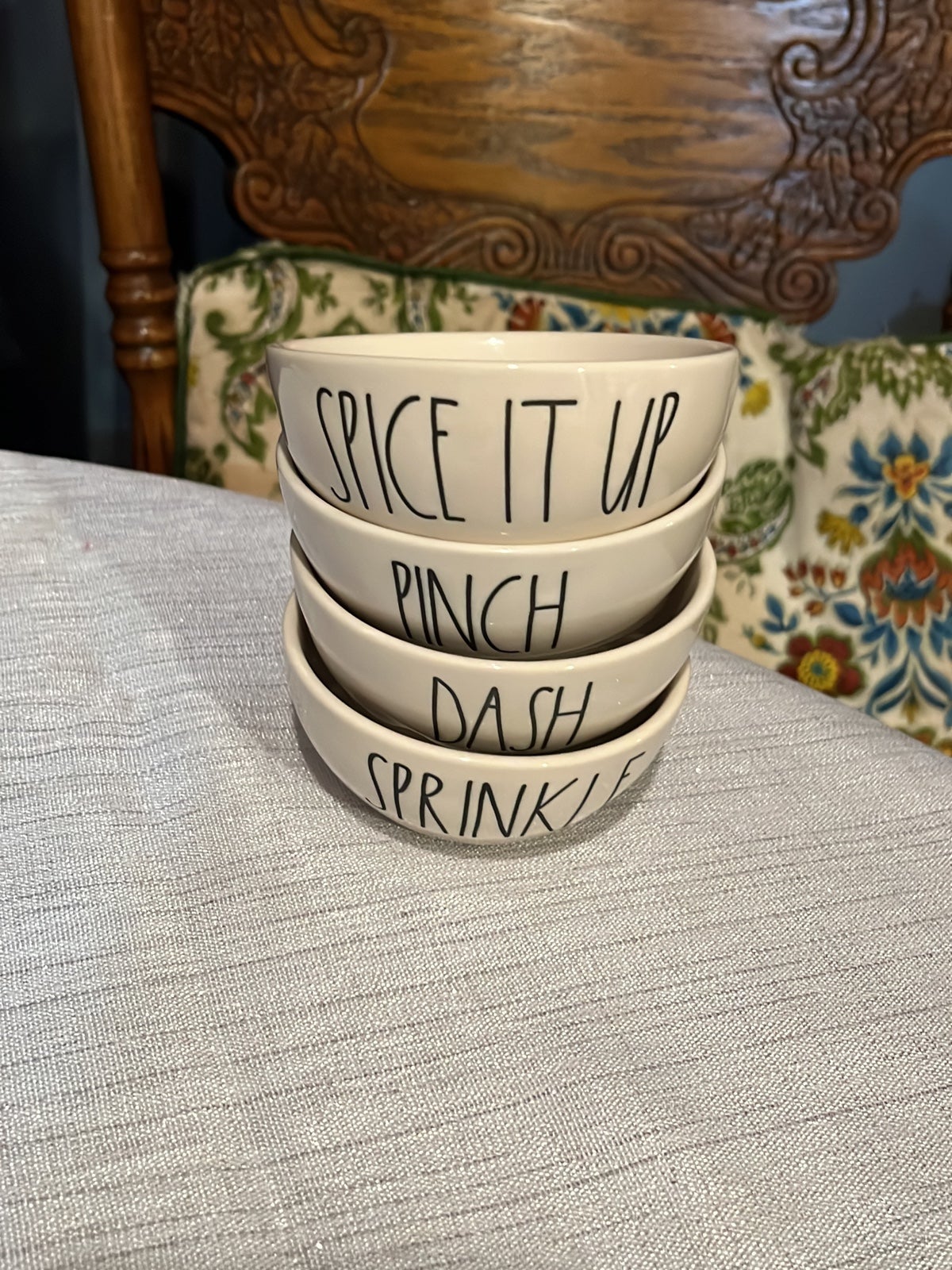 Rae Dunn dash, pinch, souce it up and sprinkles dish