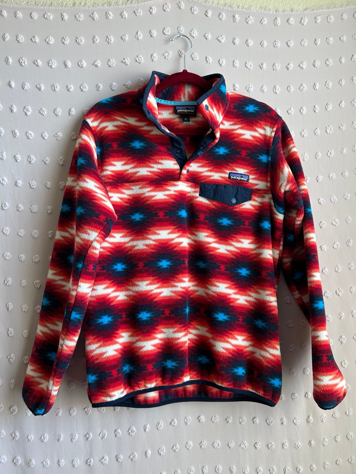 Patagonia Women’s Lightweight Synchilla Snap T Fleece Pullover Sz M Wild Desert
