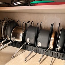 Expandable Rack for Under Cabinet with 4 DIY Storage Positions - Pan Organizer