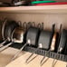 Expandable Rack for Under Cabinet with 4 DIY Storage Positions - Pan Organizer