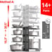Expandable Rack for Under Cabinet with 4 DIY Storage Positions - Pan Organizer