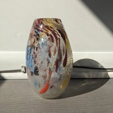 Hand Blown Art Glass Vase, One of a Kind