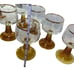 7 Roemer Amber Brown Beehive Etched Grapes Gold Trim Wine Glasses Vintage