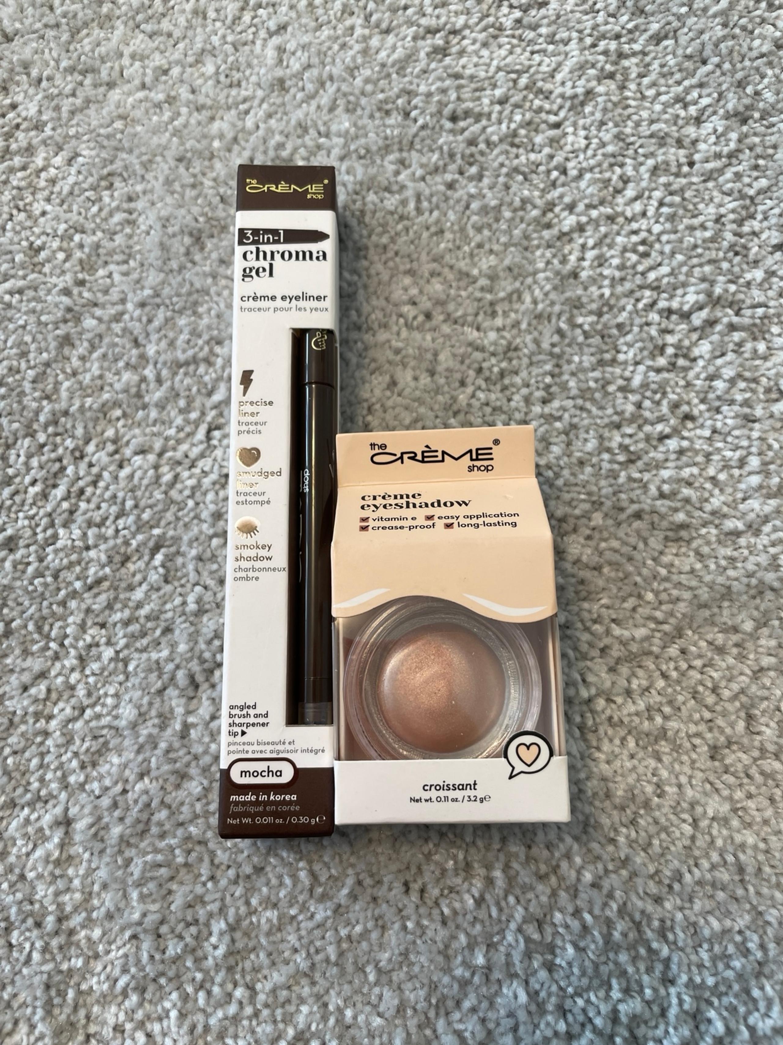 The Creme Shop Eye Duo w/ Creme eyeshadow in Croissant & Creme eyeliner in Mocha