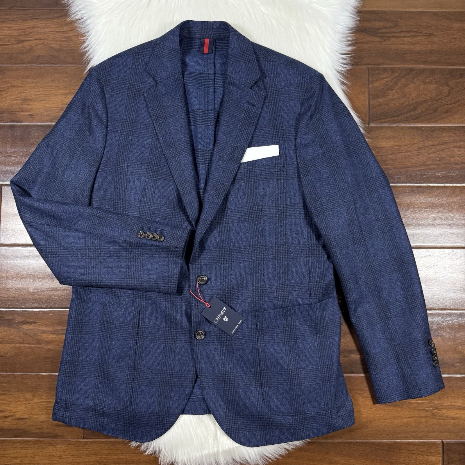 Cremieux Vitale Barberis Canonico Size Large Wool Woolen Flannel Blazer Jacket