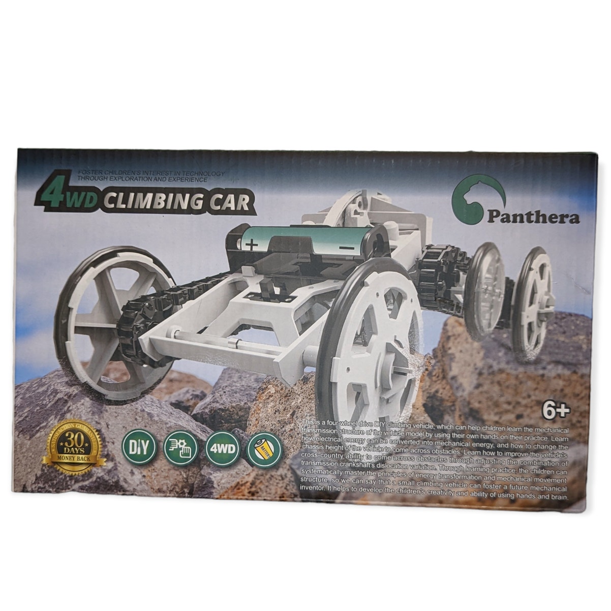 NWT Panthera 4WD Climbing Car STEM Kids Science Building Kit Mechanical Toy 6+