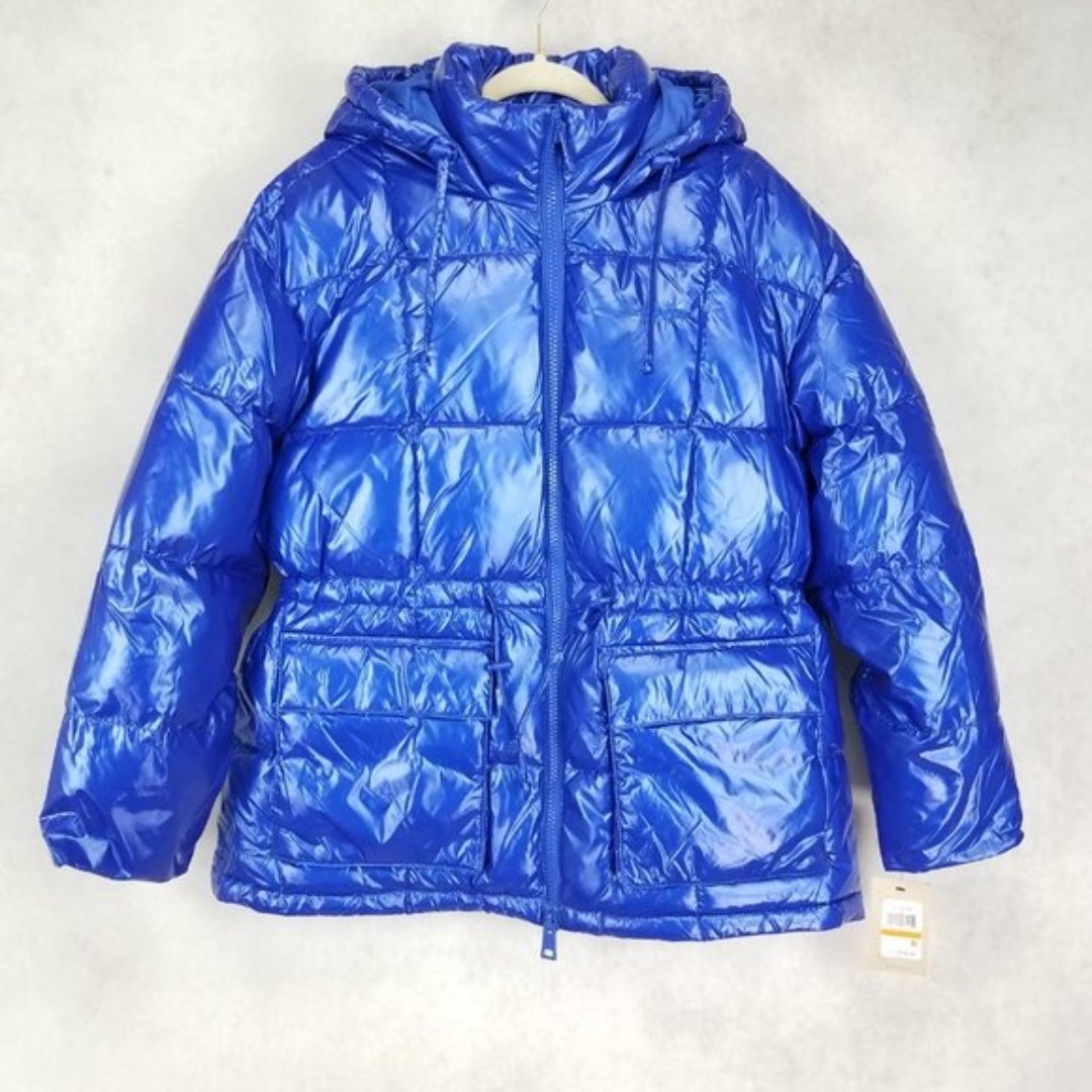 NEW Levi's Women's S Quilted Megan Hooded Puffer Jacket in Polished Royal Blue