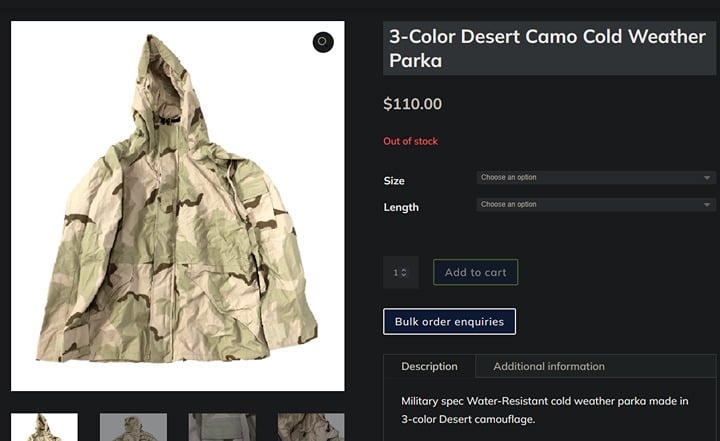 Tennier Industries Cold Weather Parka