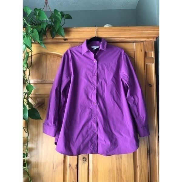 Athleta Oversized Poplin Top Size Small Jazzy Purple