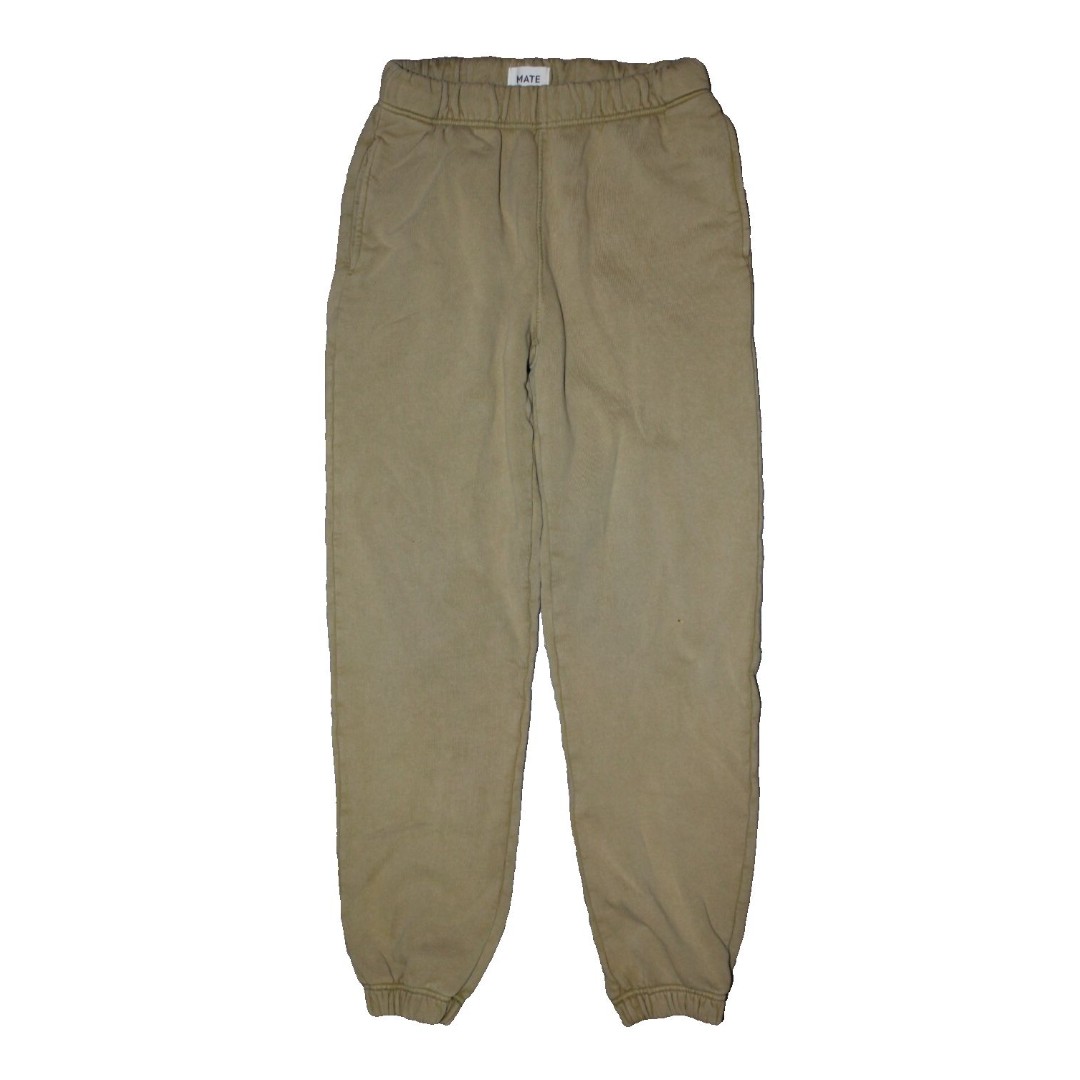 Mate The Label Organic Fleece Relaxed Pocket Sweatpants Birch Joggers 128 SZ XS