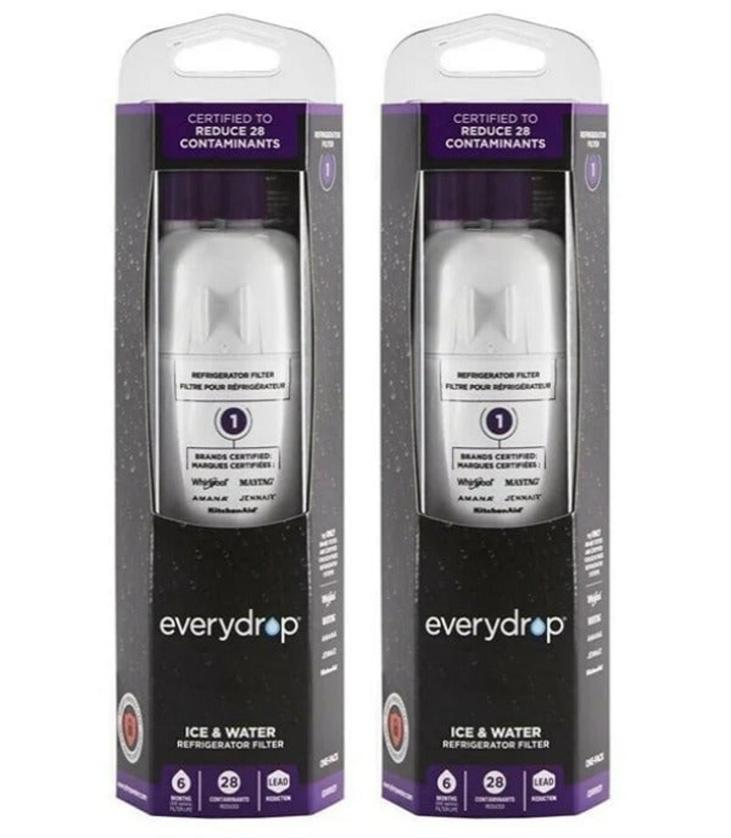 Whirlpool Everydrop 1 refrigerator water filter EDR1RXD1 - 2 pack