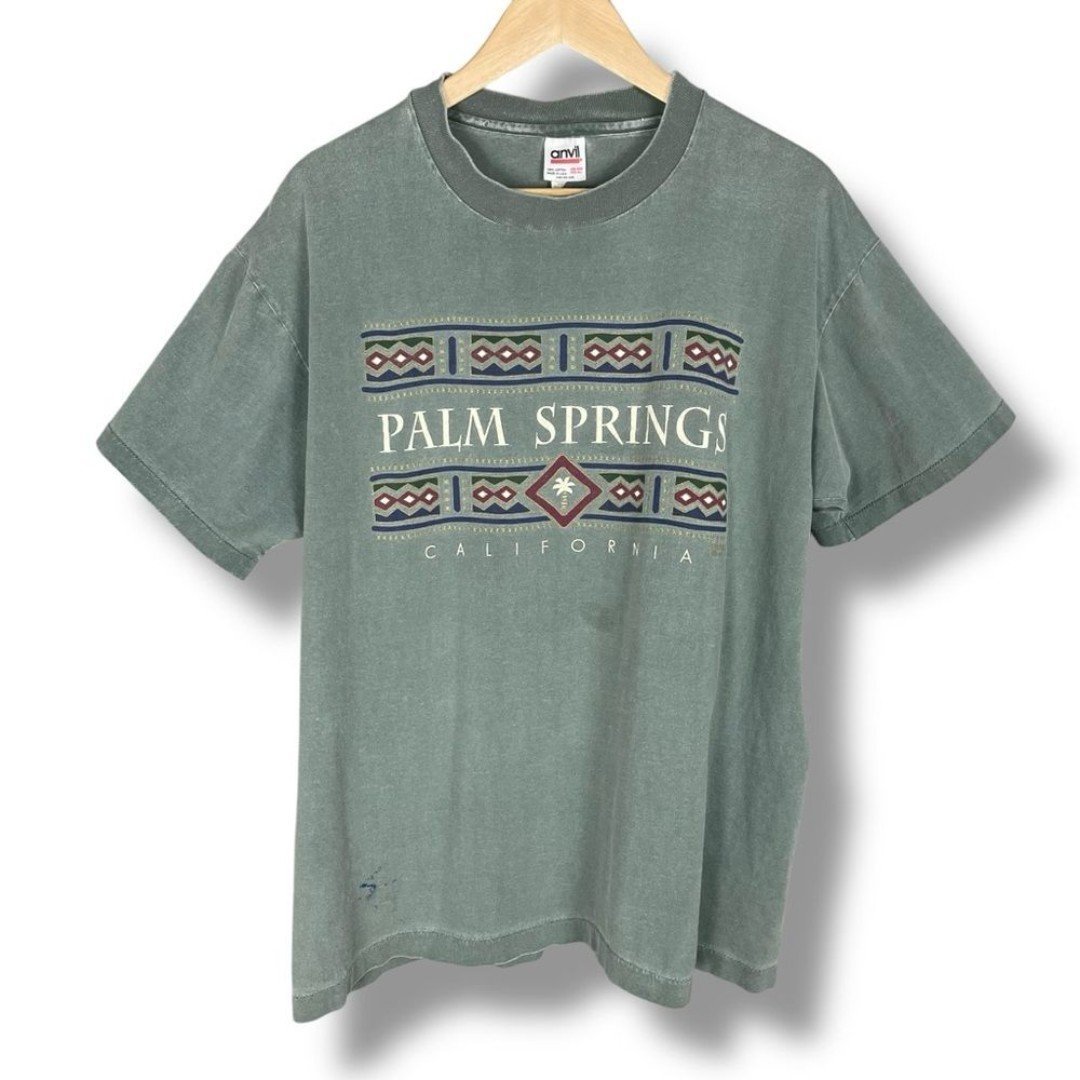 Vintage Palm Spring T-Shirt Single Stitch California 1993 FLAWS One Size Top