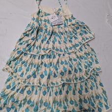 Kate quinn ruffle tier pom pom dress aqua vintage ornaments