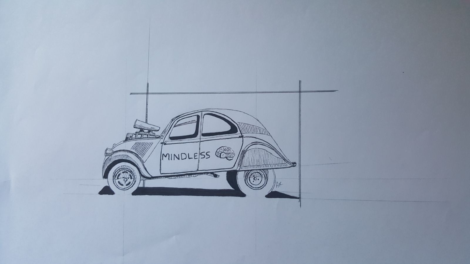 Citroen 2CV Drawing