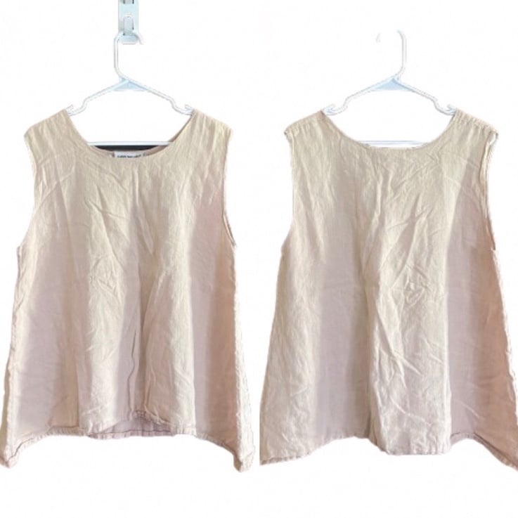 Aly Wear Women’s 100% Linen Gauze Sleeveless Boxy Top