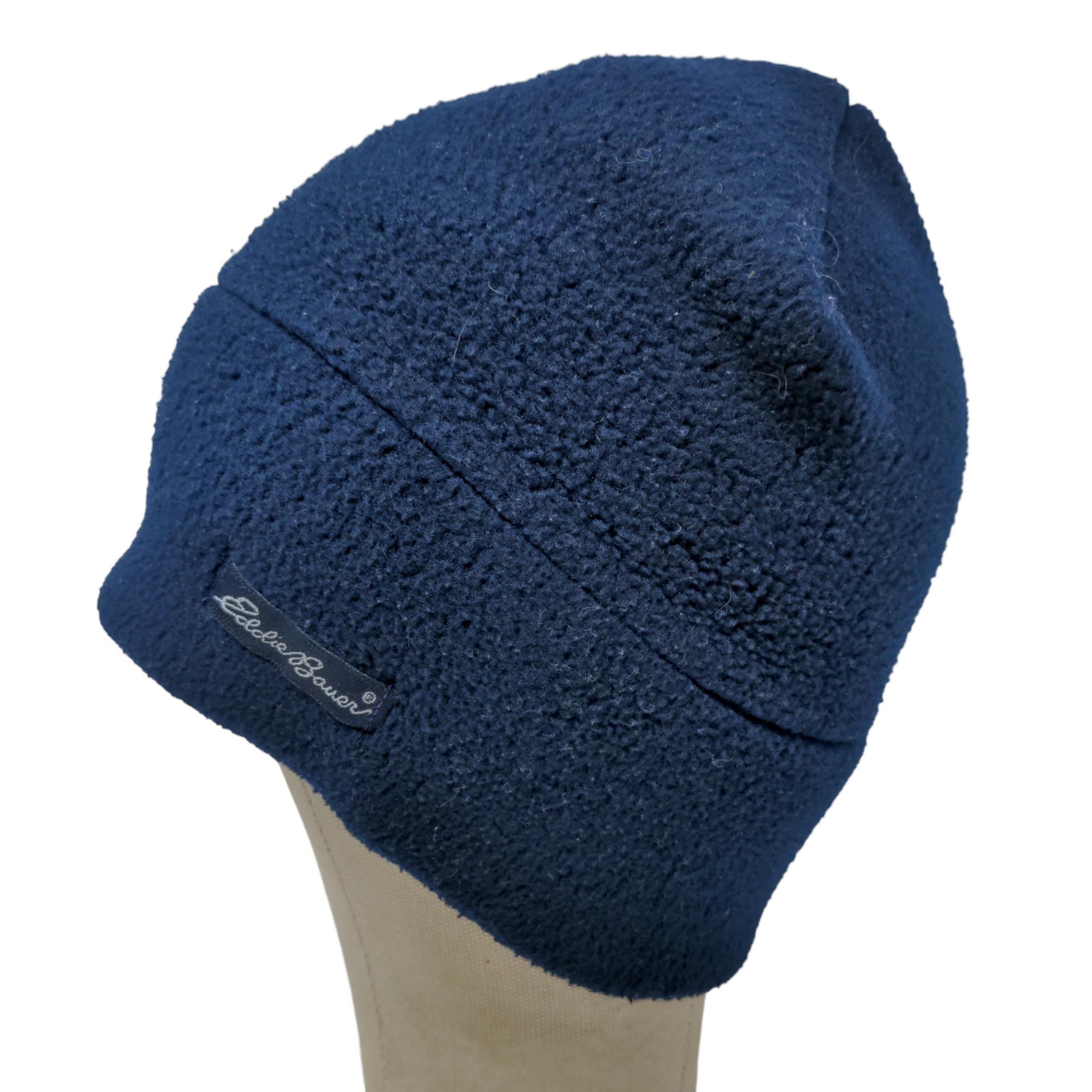 Eddie Bauer Men's Fleece Beanie Hat Blue OSFA Polyester Vintage Made USA