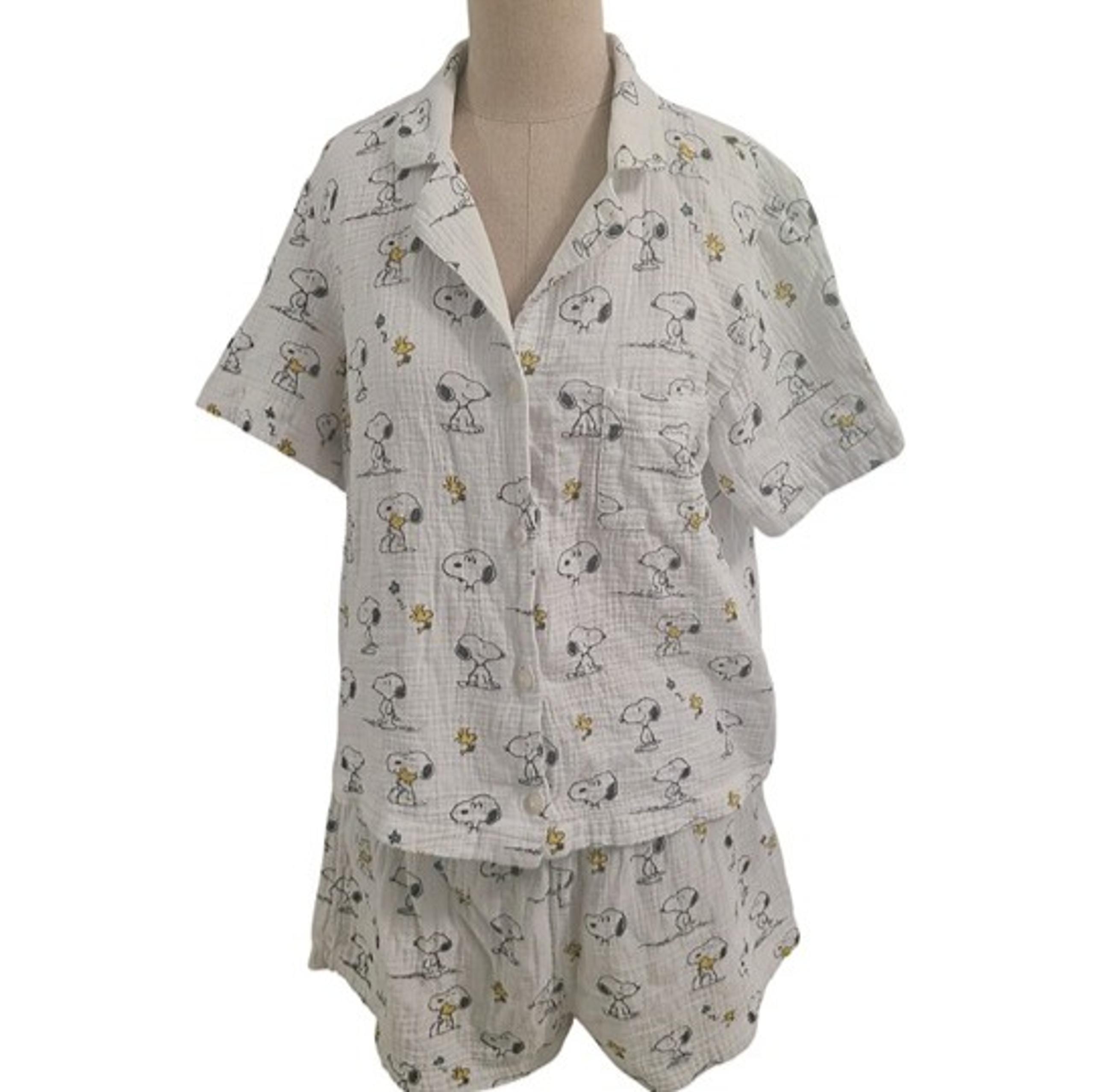 American Eagle AE Lounge-Peanuts Pajama Set Women's L/G 2 Piece Snoopy Woodstock
